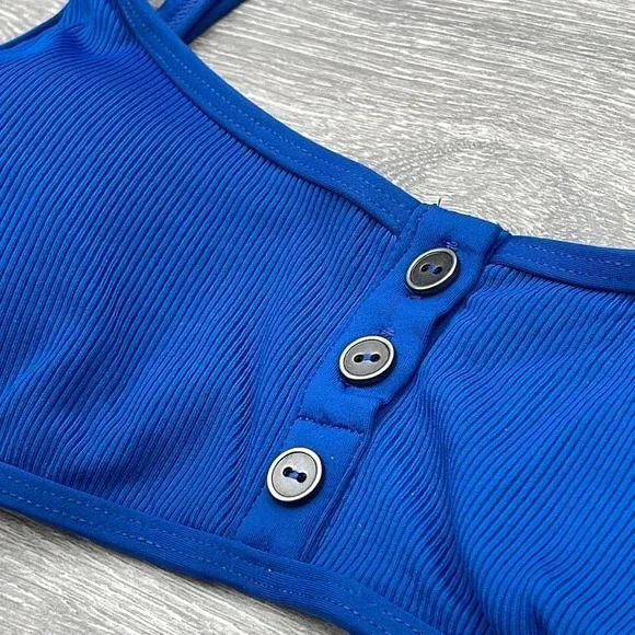 L*Space Ribbed Robbie Bikini Top, indigo - Picture 8 of 9